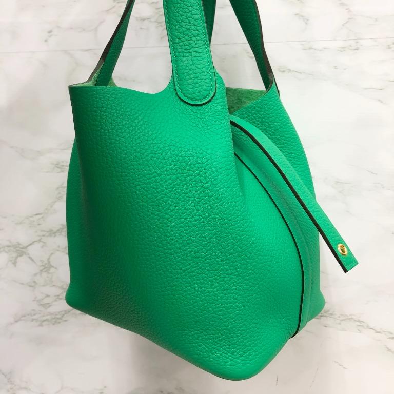 Hermes Picotin 18, Menthe Green with Gold Hardware, New in Box WA001