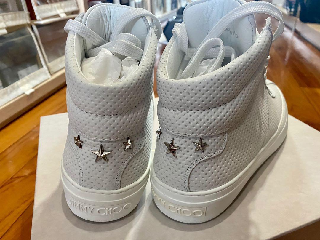 Jimmy Choo Men s High Top Sneakers White Men s Fashion Footwear Dress Shoes on Carousell