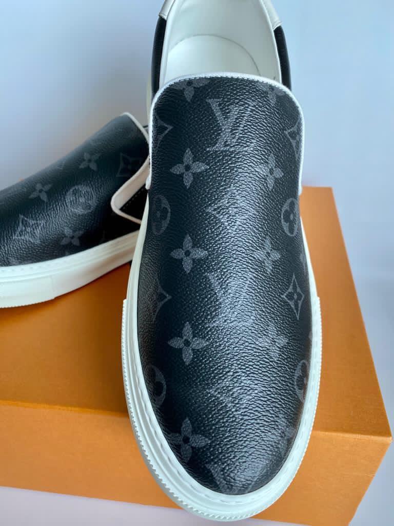 Louis Vuitton Men's Trocadero Slip-On Sneakers Monogram Eclipse