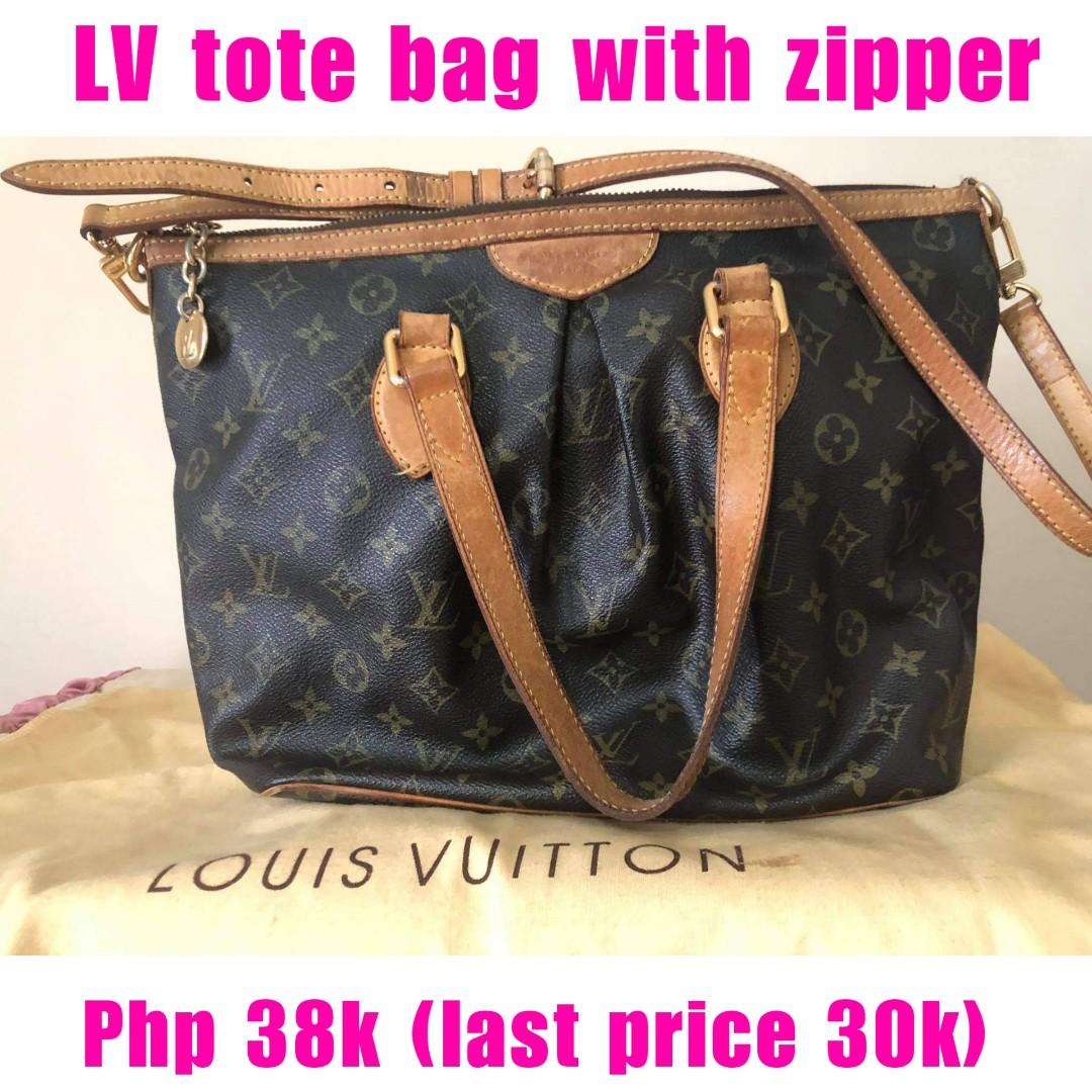 lv tote bag with zipper