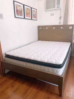 RUSH SALE! Wooden Bed Frame + Dunlopillo Mattress Ortho Plush worth PHP57K