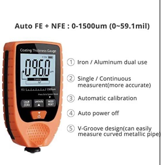 Sw-6310a Digital Paint Coating Thickness Gauge Handheld 0-1700um Auto Paint Thickness Gauge Fe Nfe Paint Film Thickness Tester