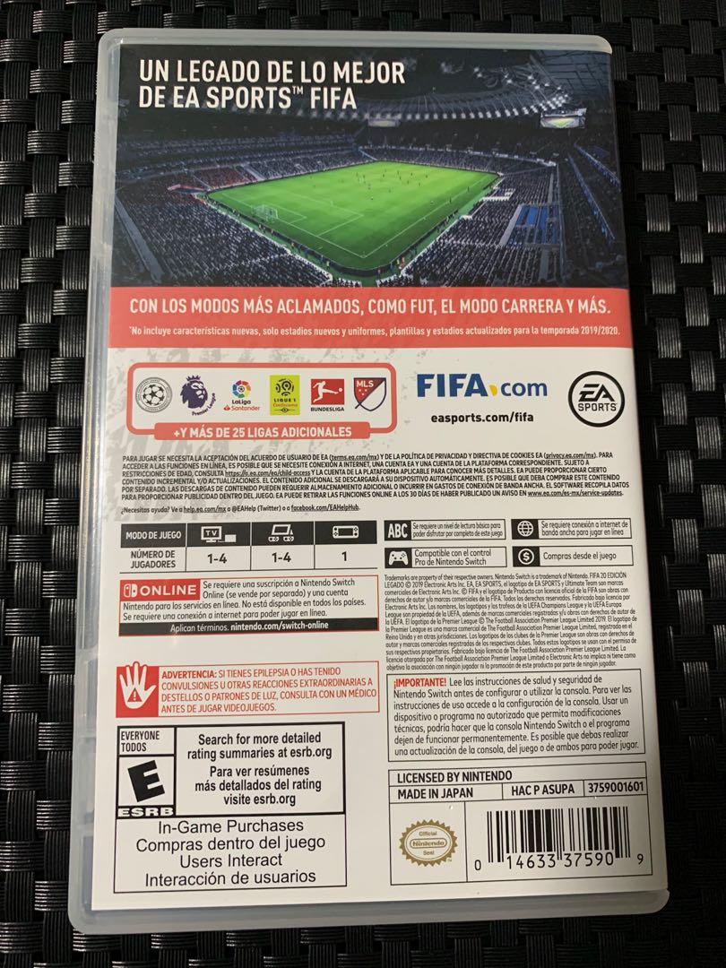 Fifa 20 (Category: Nintendo) located in Singapore. Submitted by littleshoponline (Listing ID 1077672221, Image 2). Description: Played only once and kept in the box ever since. Practically like brand new condition..