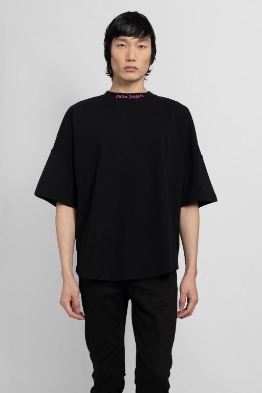 Palm Angels SS21 Doubled Logo Mock Neck Tee Black XS