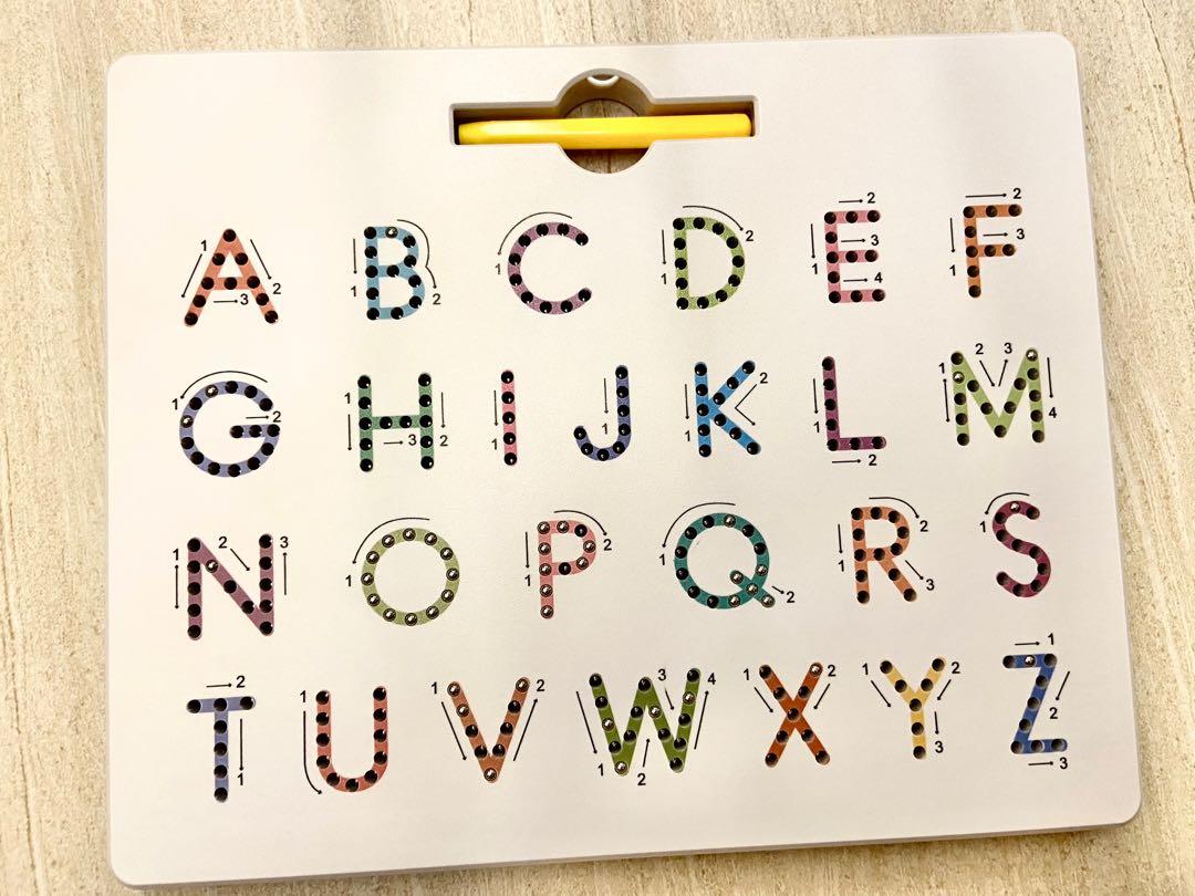 Reversible Shapes Tracing Board, Montessori Alphabet Tracing Board