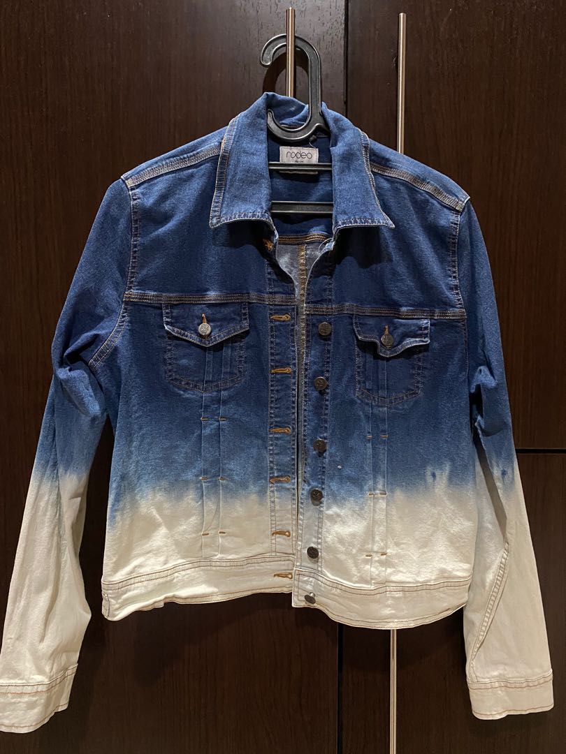 RODEO jacket denim ombre, Fesyen Wanita 