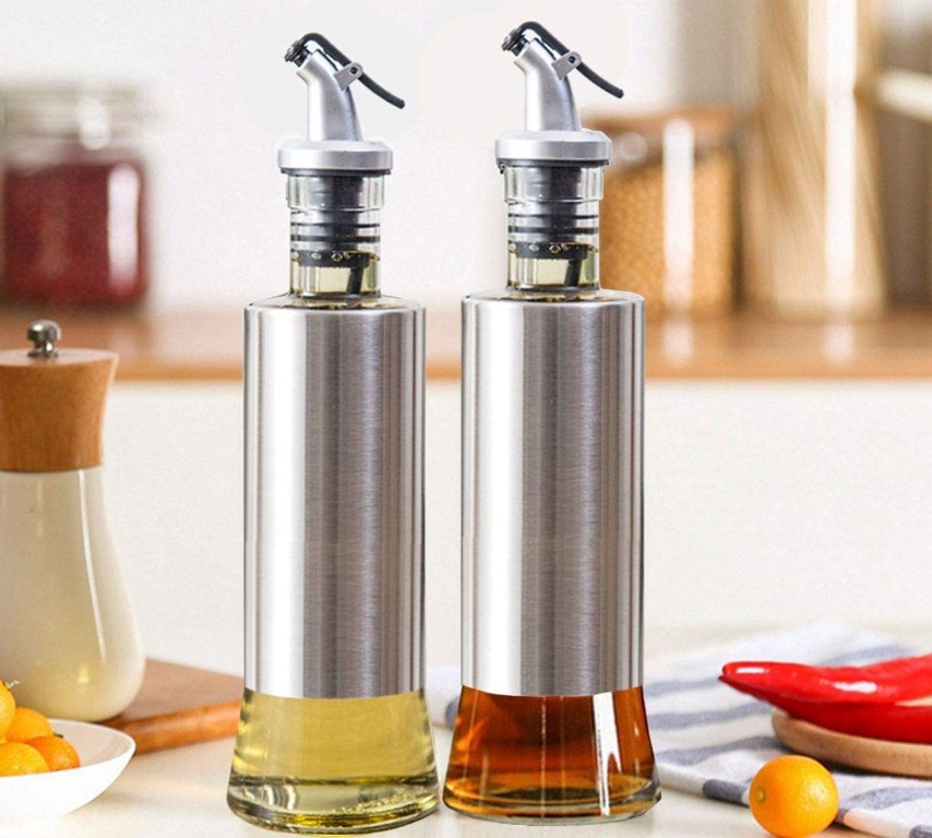 Stainless Steel Glass Oil Dispenser 200ml , 300ml and 500ml, Furniture
