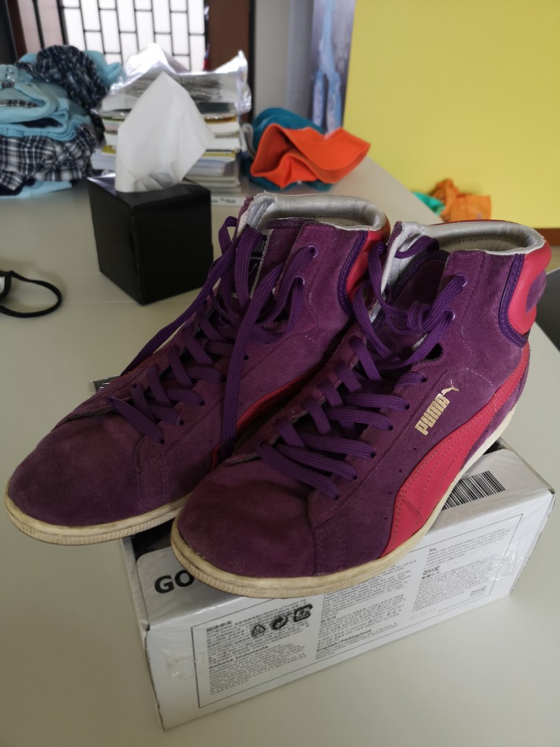 Purple puma high tops on sale