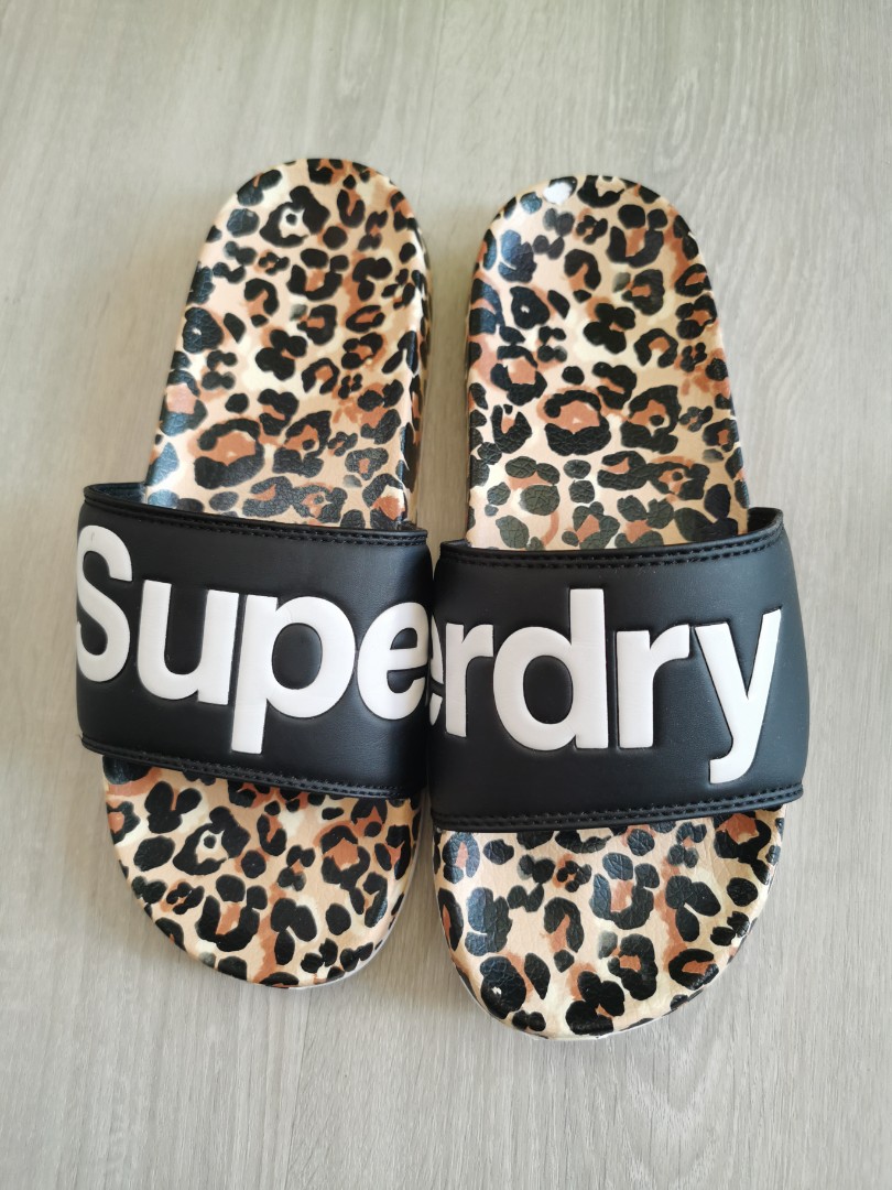 superdry leopard sliders