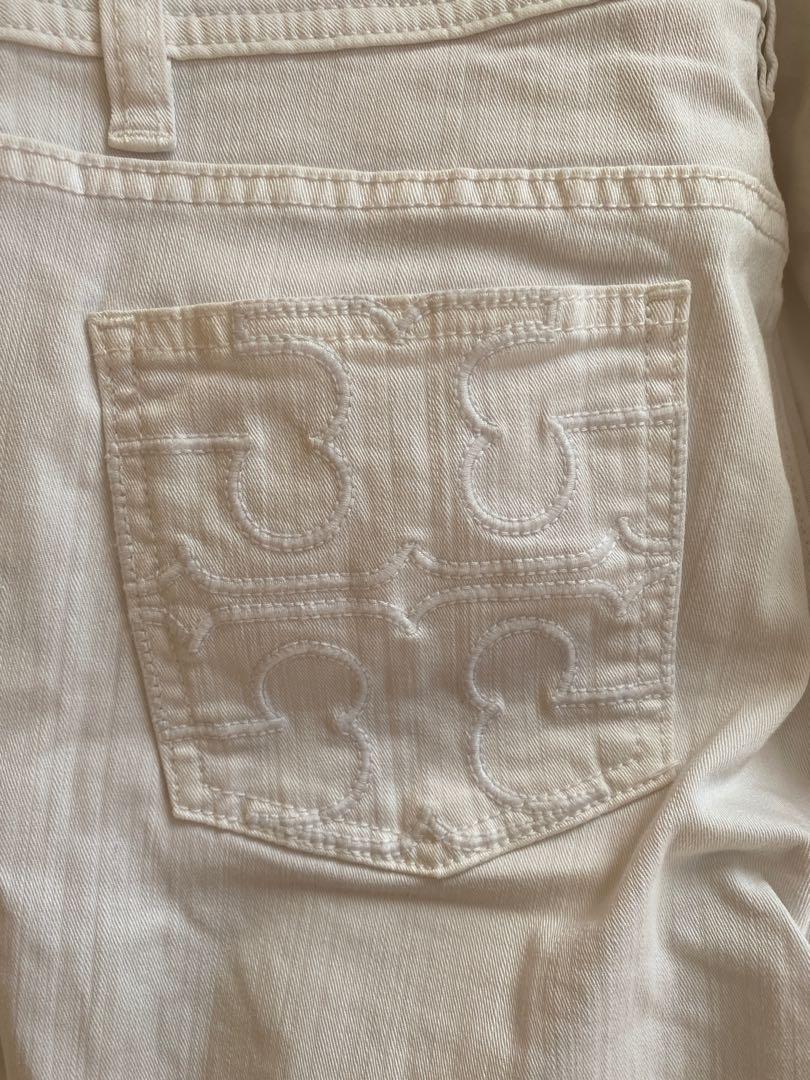 Tory Burch White denim pants (Category: Luxury Apparel) located in Las Pinas. Submitted by tbclo (Listing ID 1077642410, Image 2). Description: BNWOT Originally $250 dollars The denim is high quality and luxe Size 26 Fits small Cropped style RFS: not my style I’m also selling the corset! I’ll give discounts if multiple items are bought ☺️.