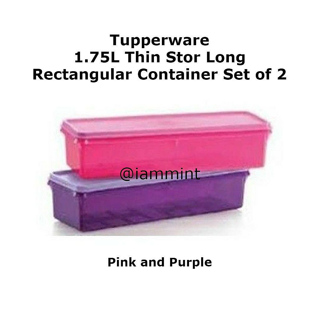 Tupperware 1.75L Thin Stor Long Rectangular Container Set of 2