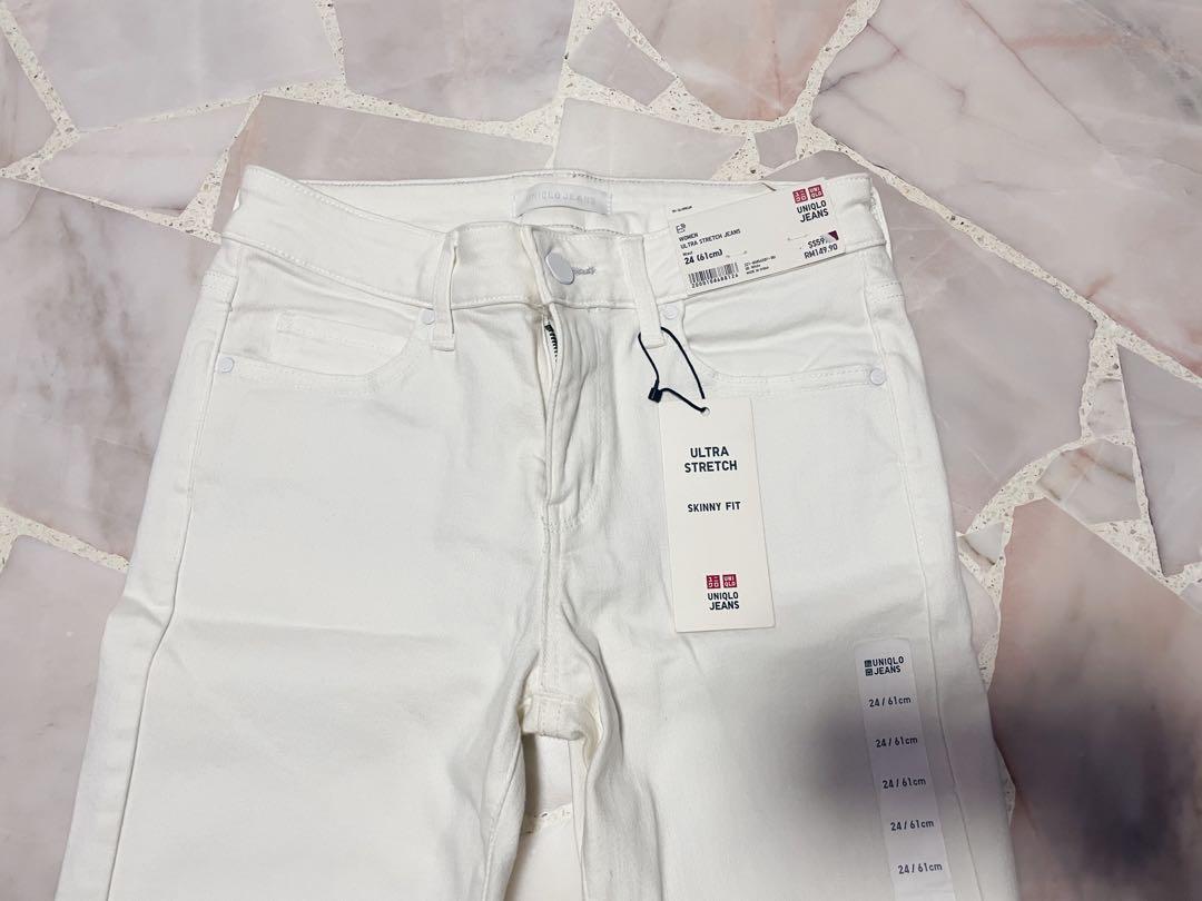 white stretch jeans