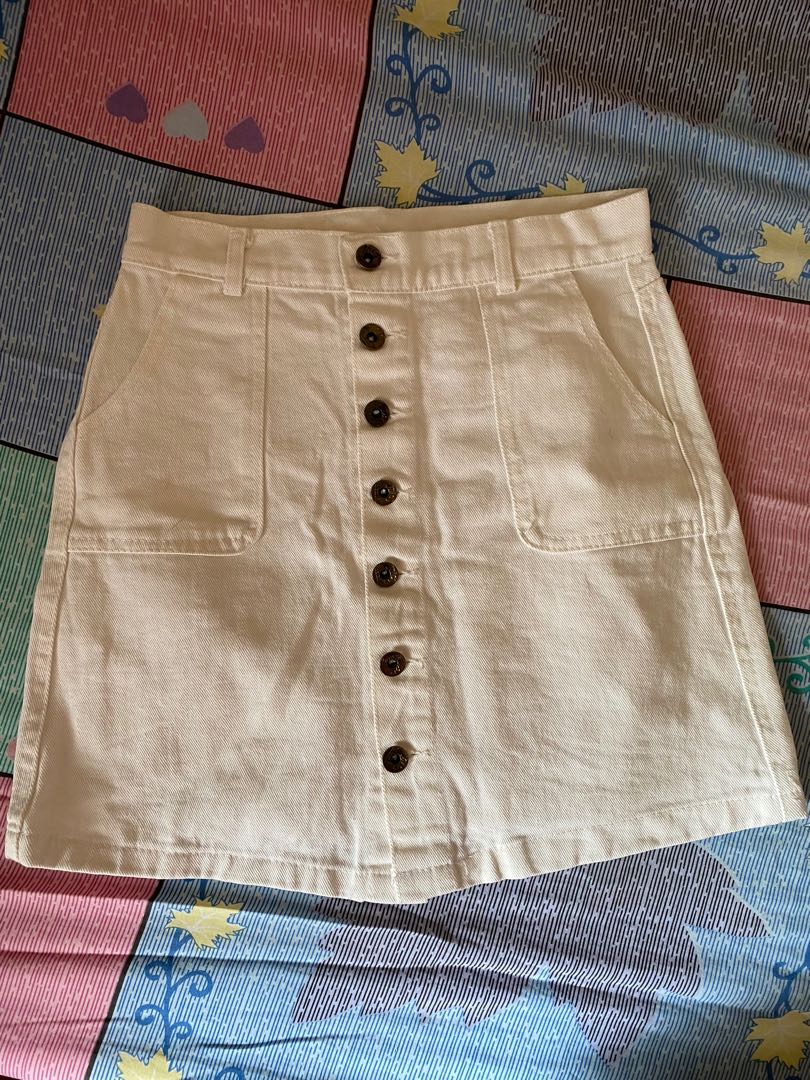 button front skirt xs