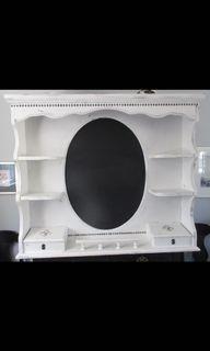 White solid wood shelf