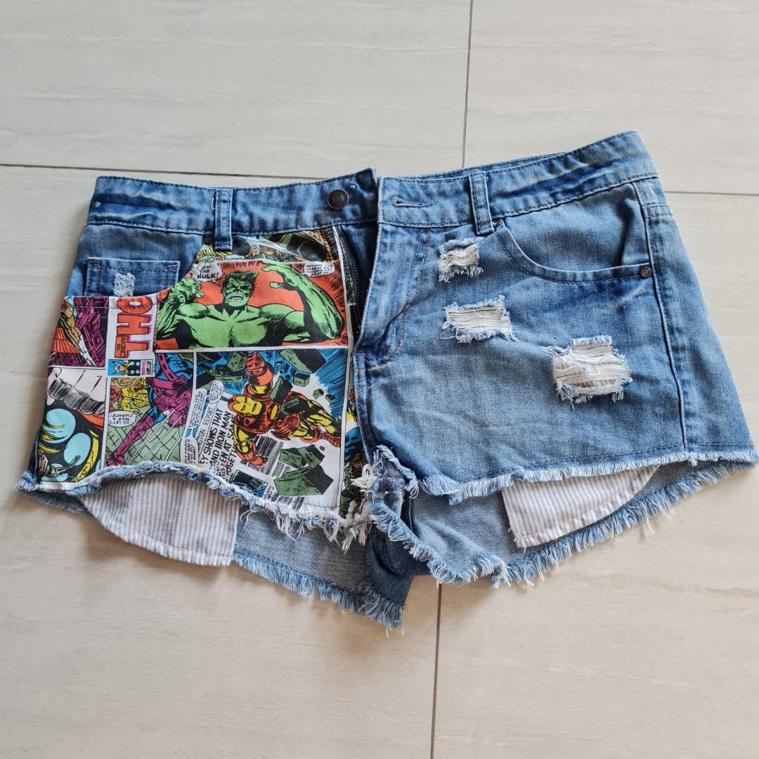 Marvel denim shorts on sale