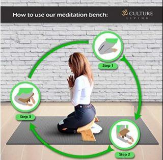 3rd Culture Living Wooden Kneeling Meditation Bench | Magnetic Hinges  Outdoor use & Travel