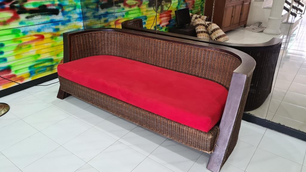 Cane Sofa 3 Seater, Furniture & Home Living, Furniture, Sofas on Carousell