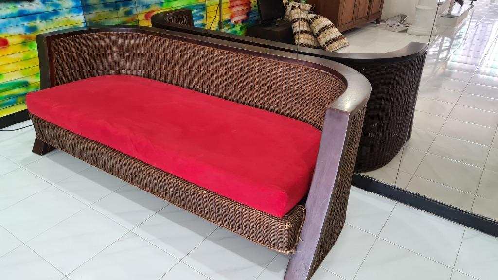 Cane Sofa 3 Seater, Furniture & Home Living, Furniture, Sofas on Carousell