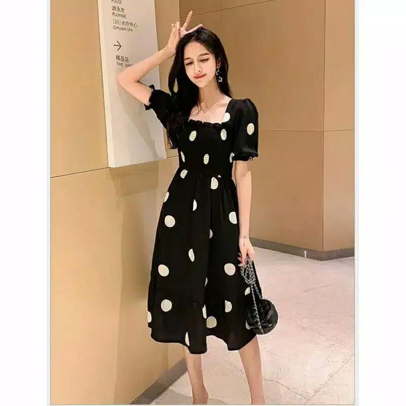 Dress polkadot ala korea