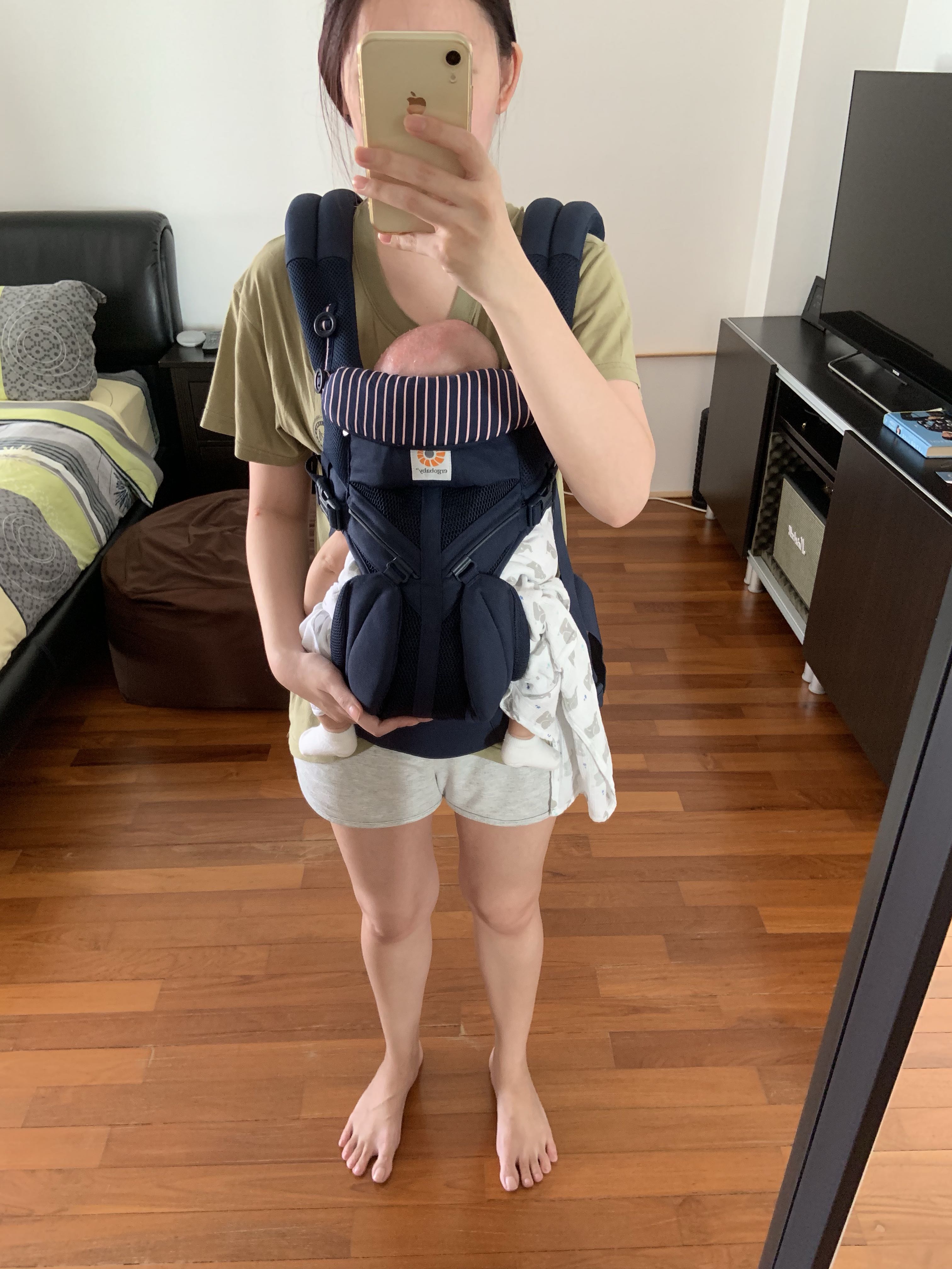 Ergobaby Omni 360 Navy Blue Pink Stripes Babies Kids Going Out