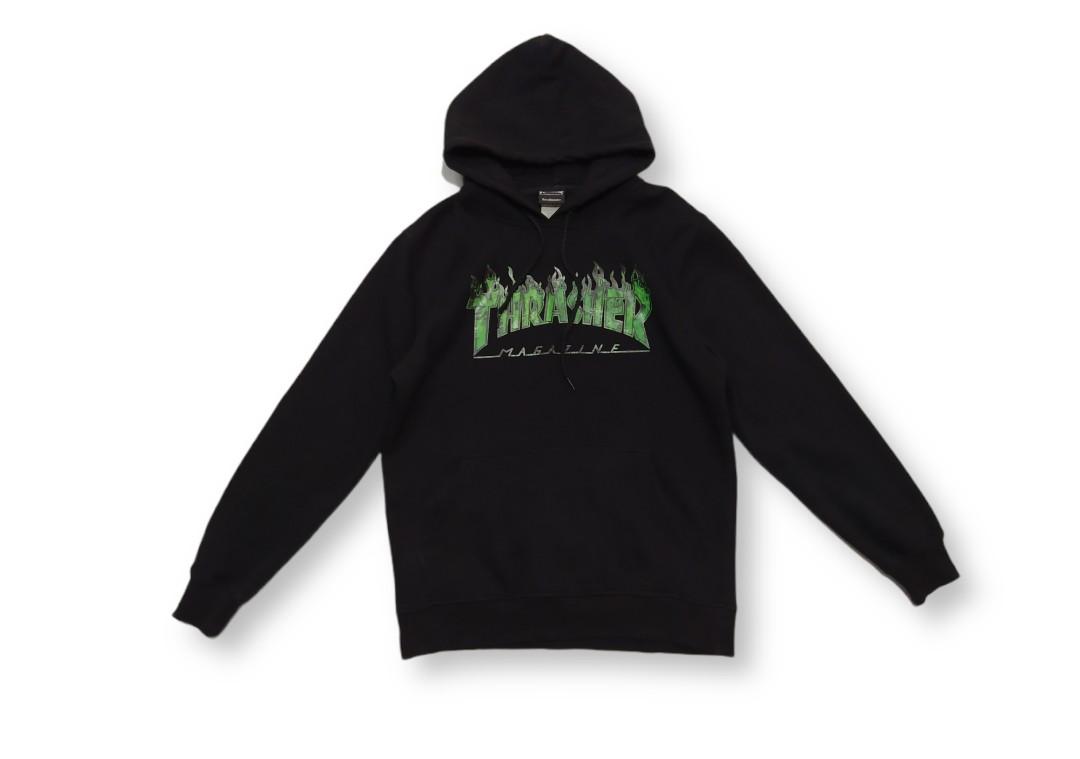 Green thrasher hoodie online flame
