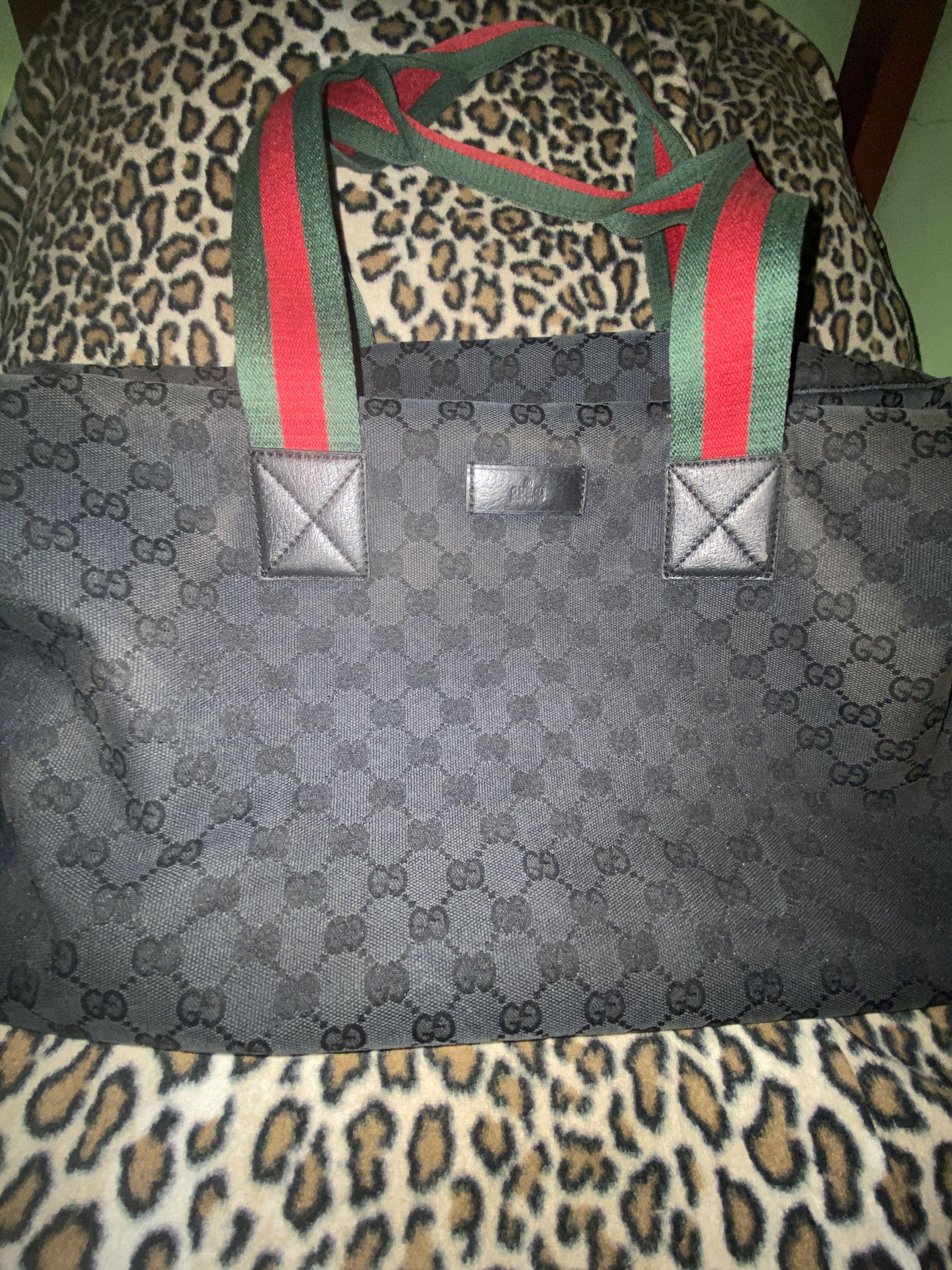 Gucci Black Monogram Canvas Duffle Bag