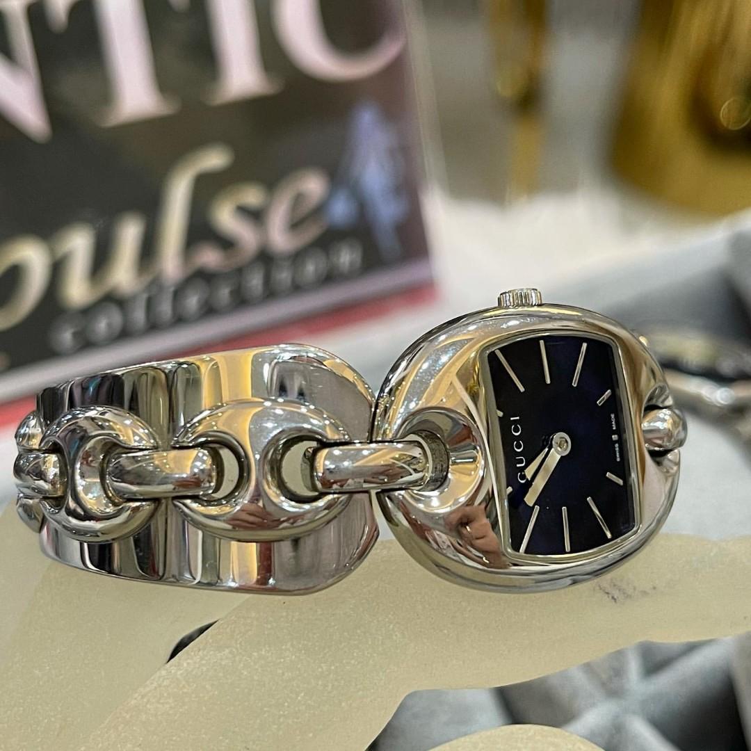 Gucci Marina Chain Black Dial Stainless Steel Luxury Watches on Carousell
