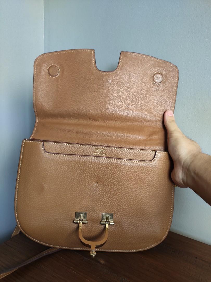 Hermes messenger bag brown leather shoulder sling mens womens unisex