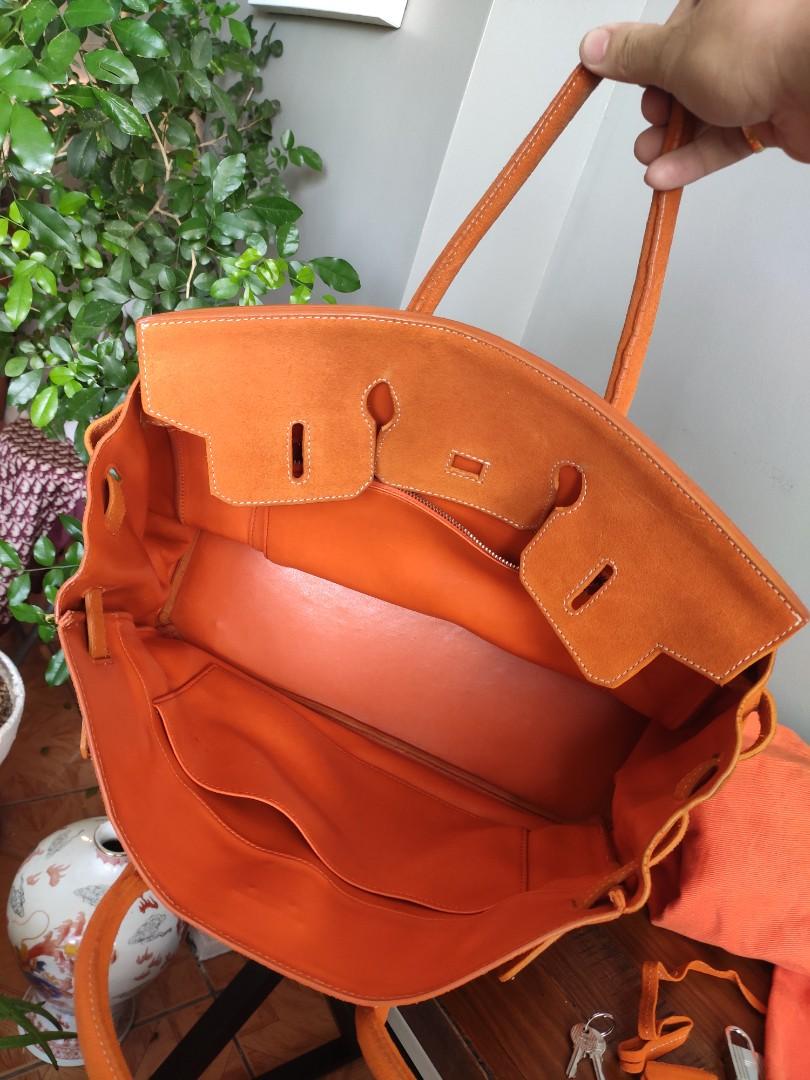 Birkin 35 leather handbag Hermès Orange in Leather - 33153627