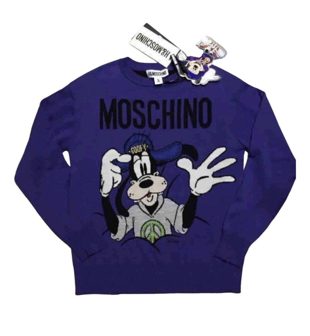 H M x Moschino Merino Goofy Purple Jumper Sweater Luxury Apparel on Carousell