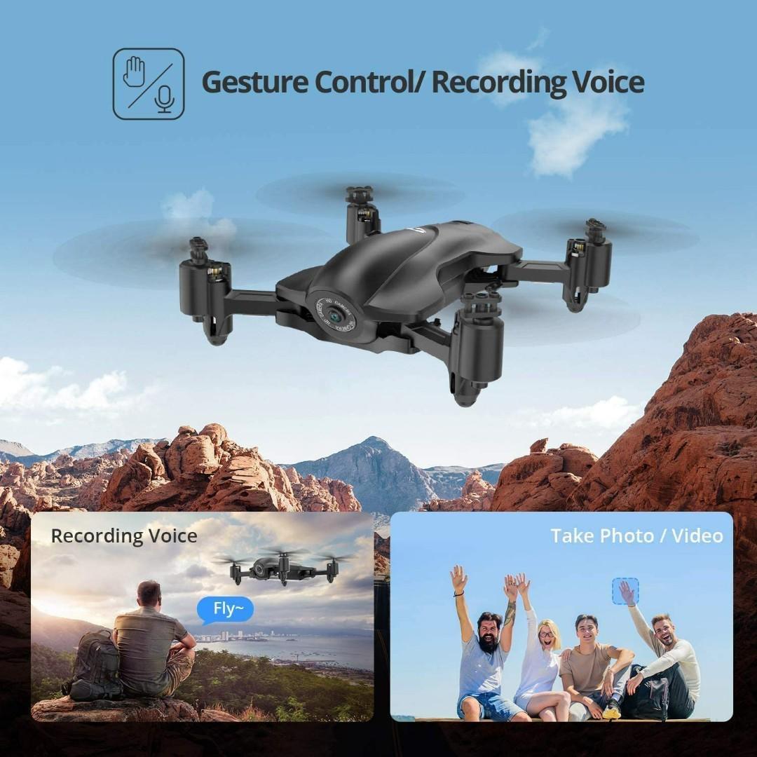 Drone with Camera for Adults, 2K Foldable Drones for Beginners, RC Drone  Toys Gifts with Brushless Motor, RC Quadcopter Circle Fly Follow Me Gesture