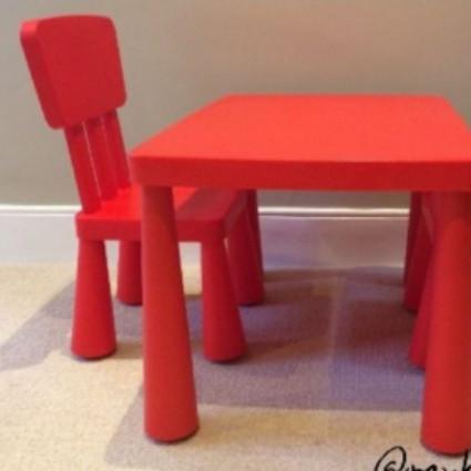ikea mammut table red babies kids baby nursery kids furniture kids tables chairs on carousell