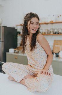 Ilo label Alpaca Camisole Top & Lounge Pants Set  (Cream)