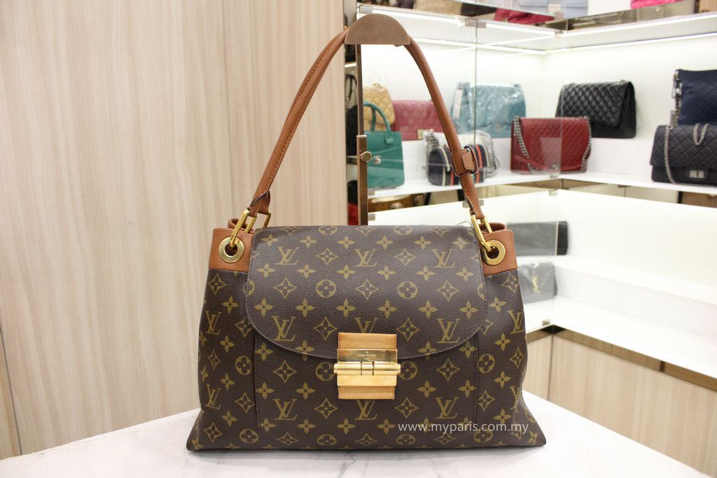 LOUIS VUITTON Olympe Monogram Canvas Satchel Shoulder Bag Black