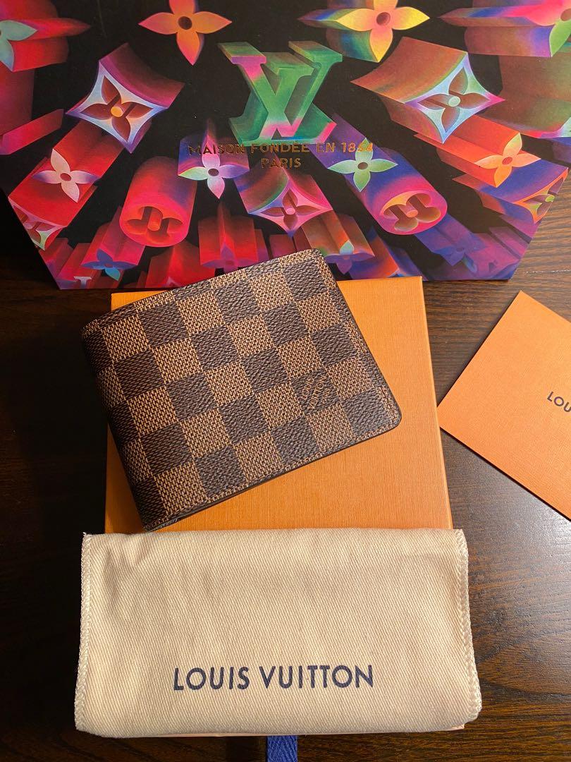 Authentic Louis Vuitton Damier Azur Mens Wallet 4in x 4in(CA2057)