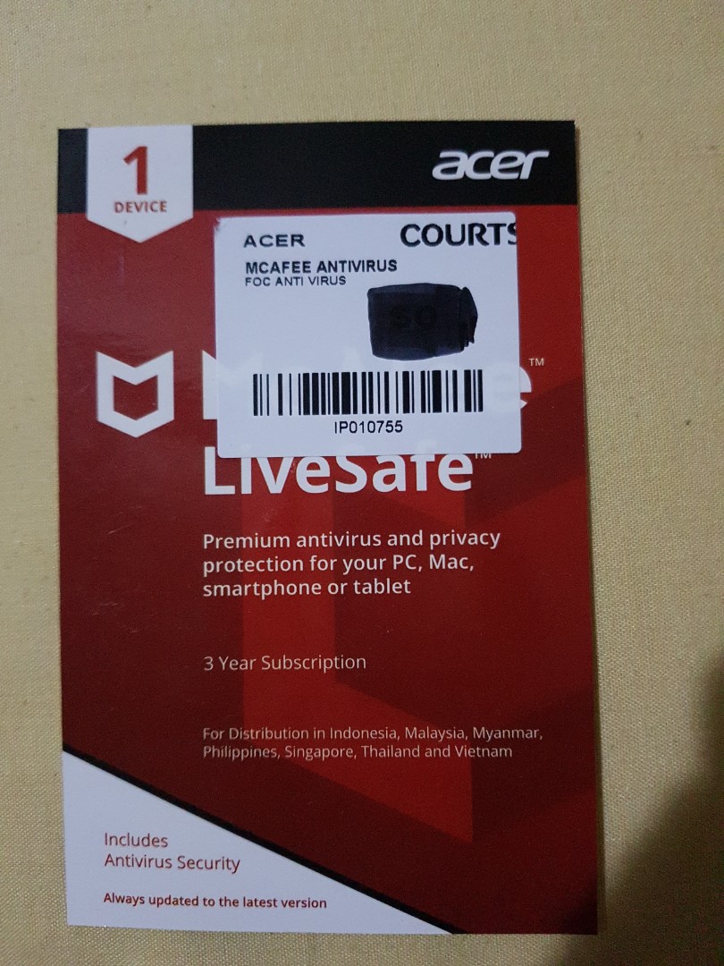 McAfee Antivirus 3 yrs, Computers & Tech, Parts & Accessories ...