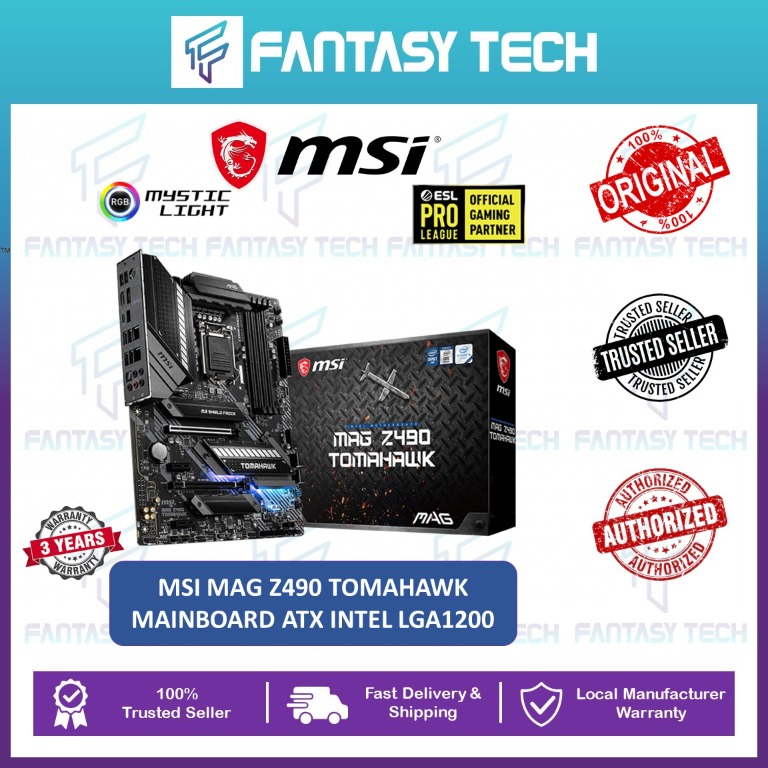 MSI MAG Z490 TOMAHAWK MAINBOARD ATX INTEL LGA1200, Computers & Tech