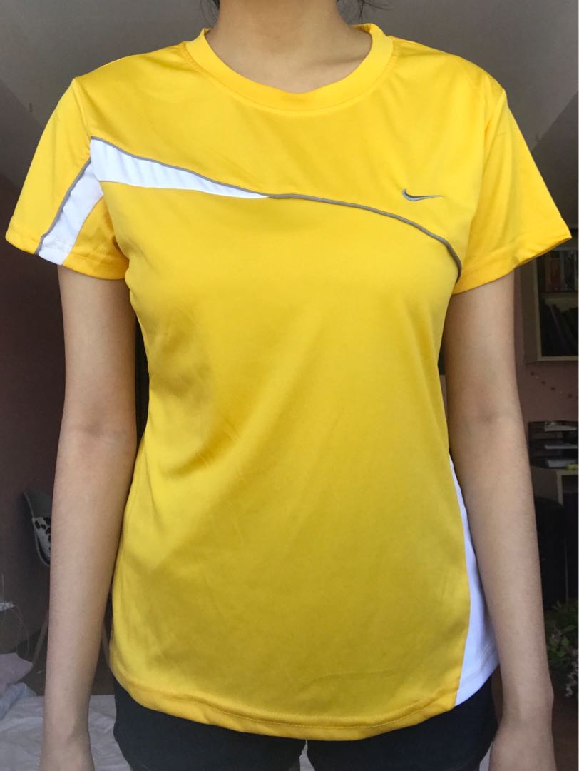 yellow nike dri fit shirt
