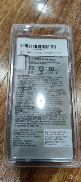 Original Dewalt Impact Ready Pivot 10pcs set (Category: Home Improvement Tools & Accessories) located in Marikina City. Submitted by acerrace (Listing ID 1077842295, Image 2). Description: Original Item bought from the US. I am actually using one, this is very useful for odd angles..