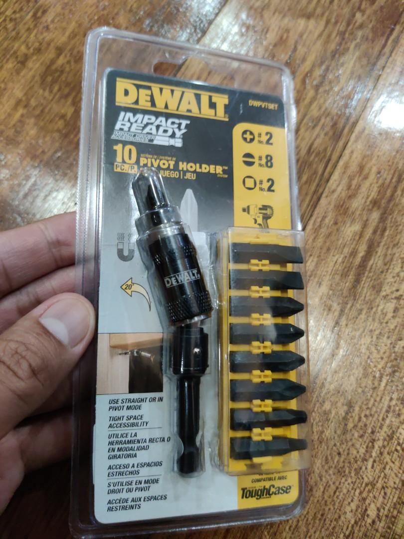 Original Dewalt Impact Ready Pivot 10pcs set (Category: Home Improvement Tools & Accessories) located in Marikina City. Submitted by acerrace (Listing ID 1077842295, Image 1). Description: Original Item bought from the US. I am actually using one, this is very useful for odd angles..