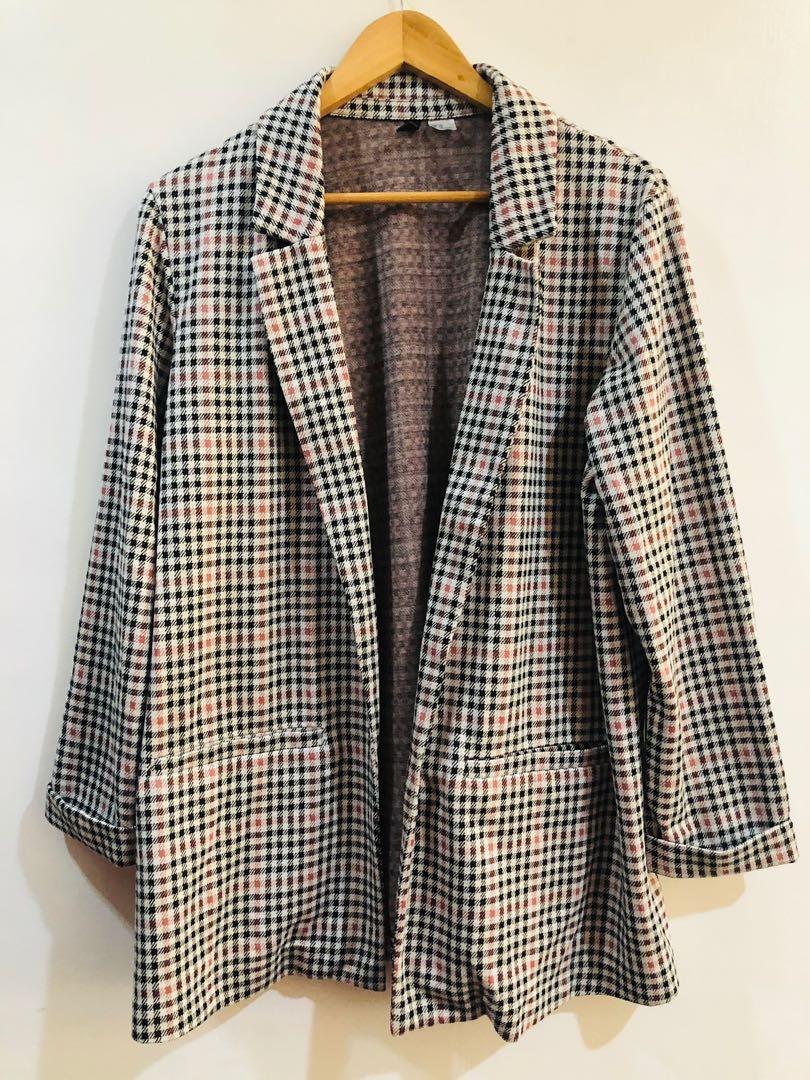 plaid blazer hm