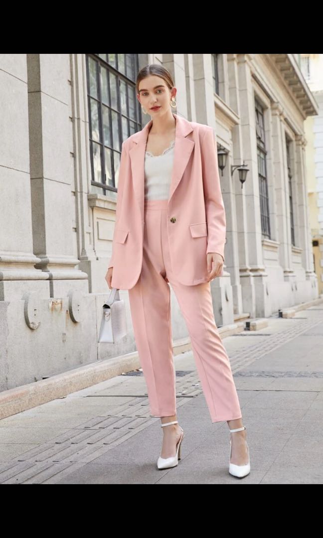 shein pink suit