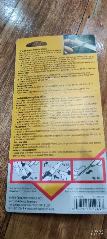 Smith's Diamond Knife Sharpener (Category: Hiking & Camping) located in Marikina City. Submitted by acerrace (Listing ID 1077840478, Image 3). Description: Original Smith's Diamond knife sharpener. For both flat and serrated edges. Also sharpens hooks..