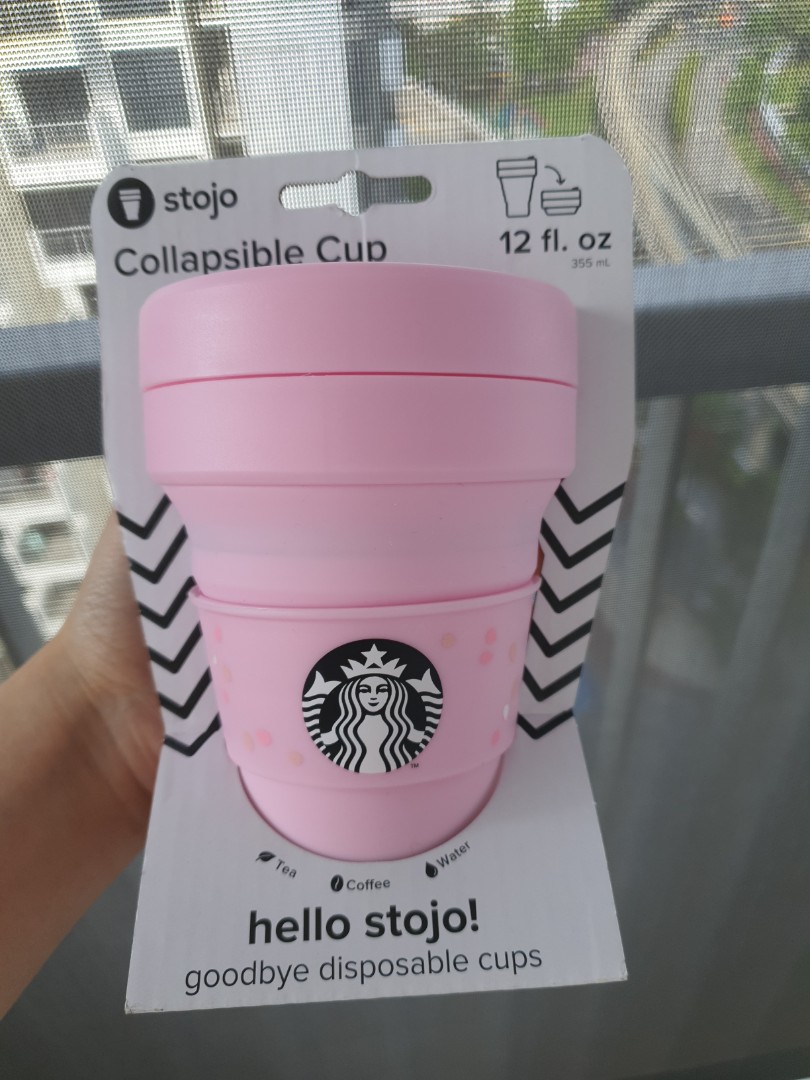 Starbucks x Stojo Sakura Pink collapsible cup 2021, Furniture  Home  Living, Kitchenware  Tableware, Coffee  Tea Tableware on Carousell