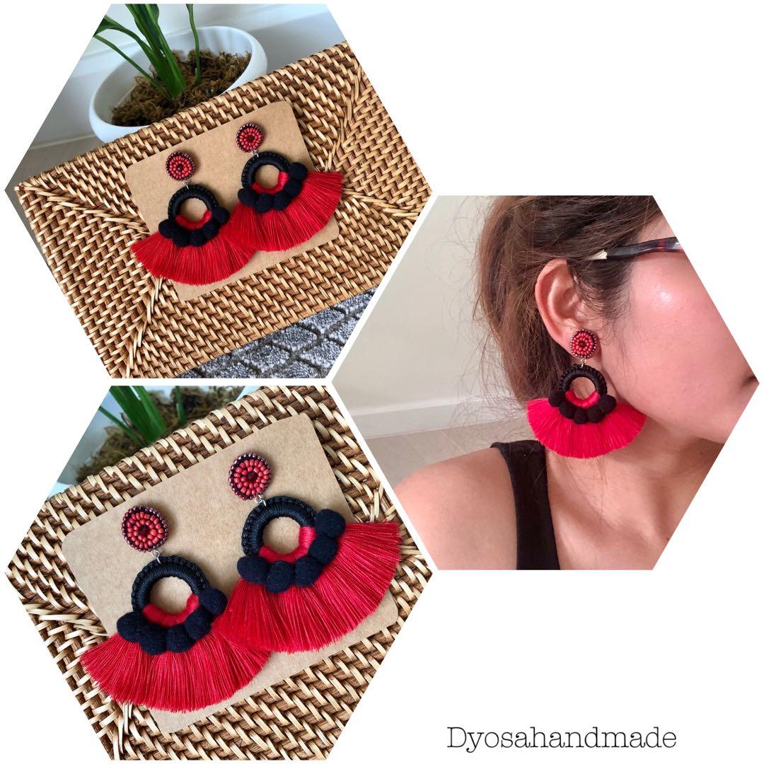Tassel Beach Earrings (Category: Other Accessories) located in Cebu City. Submitted by ddsecondselection (Listing ID 1077879468, Image 2). Description: All are handmade and well sanitised Follow us on IG and FB @dyosahandmade.