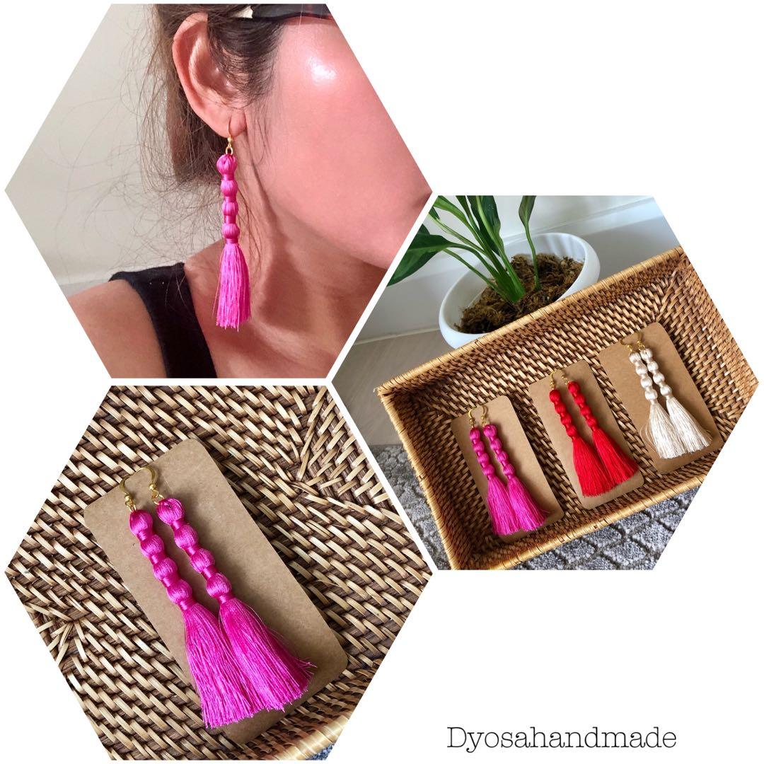 Tassel Earrings (Category: Other Accessories) located in Cebu City. Submitted by ddsecondselection (Listing ID 1077879112, Image 1). Description: All are handmade and well sanitised. Follow us on IG and FB @dyosahandmade.