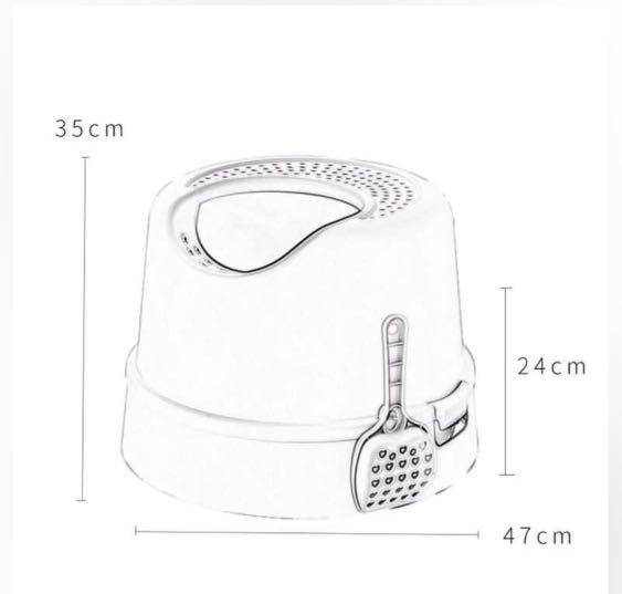 Top entry cat litter box white circle litterbox, Pet Supplies, Homes