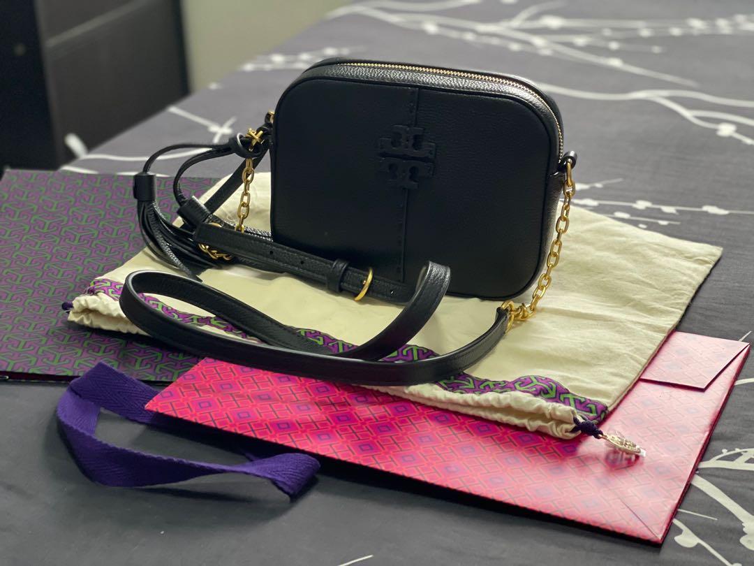 Tory Burch McGraw Leather Camera Bag Women s Fashion Bags