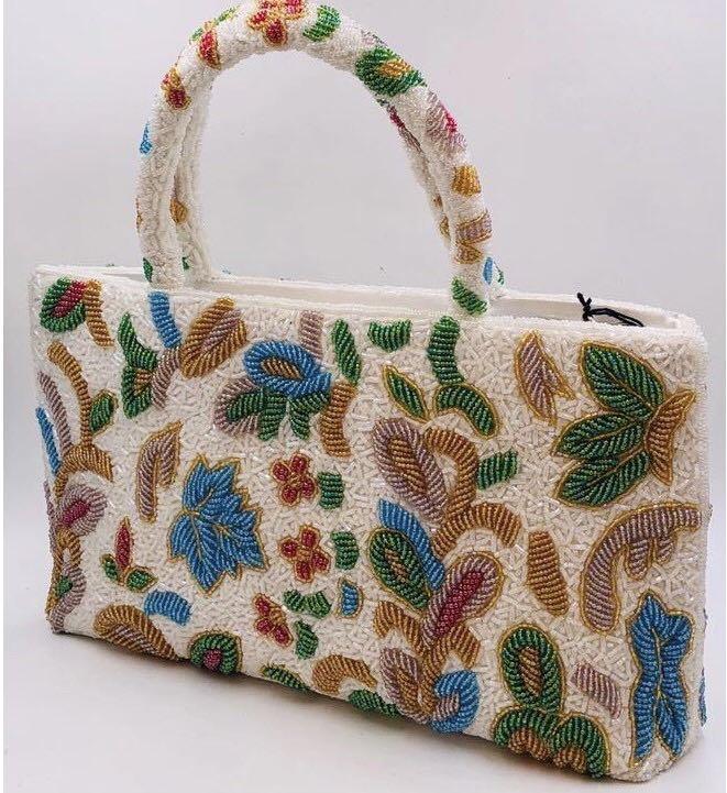 Vintage 80 s Retro Colorful Beaded Hand Bag