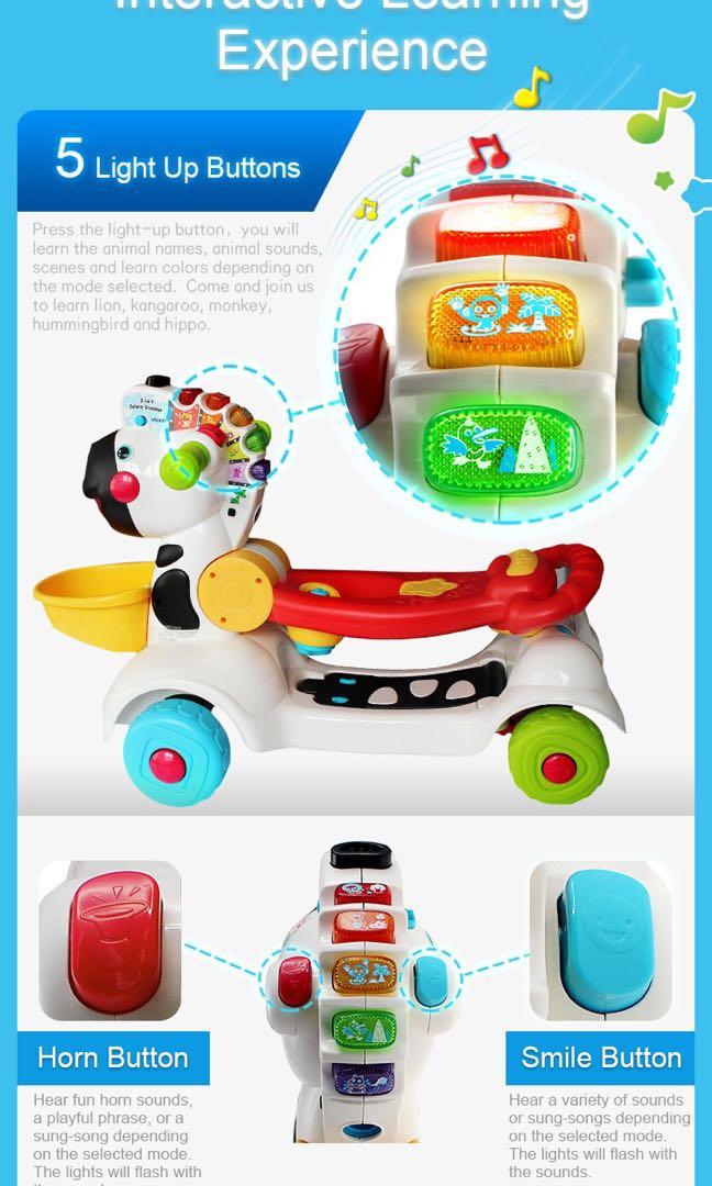 VTech Learning Zebra Scooter 3 in 1, Babies & Kids, Infant Playtime on